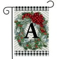 thumbnail image 2 of Briarwood Lane Winter Wreath Monogram Letter A Garden Flag, 2 of 4