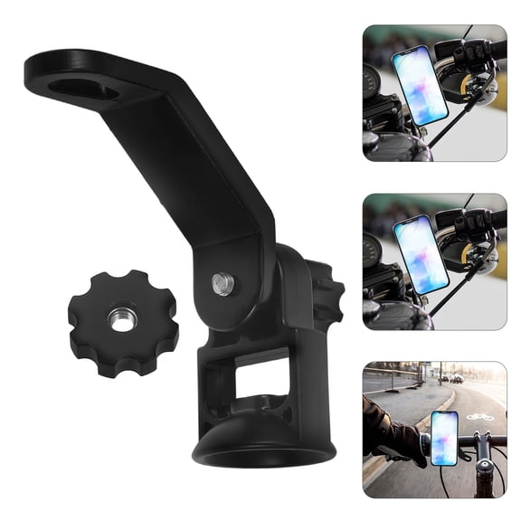 MERRYHAPY Motorcycle Rearview Mirror Mount Black Aluminum 1 Set Universal Fit Accessories