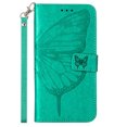 thumbnail image 2 of SaniMore Case for Motorola Moto G Stylus 5G 2023 (6.6"), PU Leather Skin with Luxury Embossed Butterfly [Wrist Strap & Card Slots & Flip Kickstand] Full-body Shockproof Business Wallet Cover, Green, 2 of 6