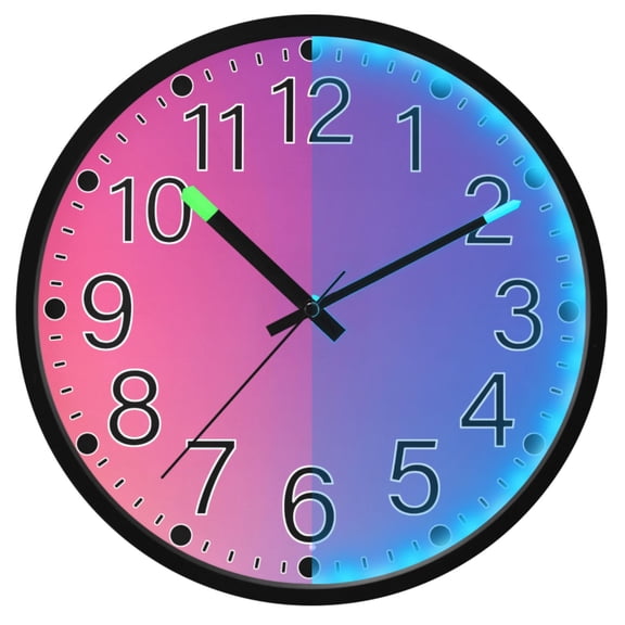Ryvnso Blue Gradient-z8 12 Inch Night Light Wall Clock Silent Battery Operated Luminous Clocks
