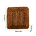 thumbnail image 3 of OEFNTAC Imitation Woven Plastic Fruit Basket for Snacks Bread Produce Countertop Storage 8.66x8.66x2.76in, 3 of 6