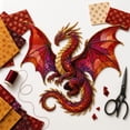 thumbnail image 2 of Dragon Patchwork DIY Kit, Layered Fabric Wall Art, Beginner-Friendly Sewing Craft for Door & Wall Decor, Creative Gift for Adults, 2 of 5