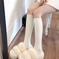 thumbnail image 1 of Calcetines de invierno a rayas estilo preppy calcetines de pantorrilla calcetines de media pantorrilla con patrón vertical de viento para mujer calcetines de estilo japonés hasta la rodilla, 1 of 4