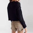 thumbnail image 5 of Women'S Oversized Fall Sweaters Casual Long Sleeve Crewneck Chunky Cable Knit Pullover Tops Winter Clothes Black M, 5 of 8