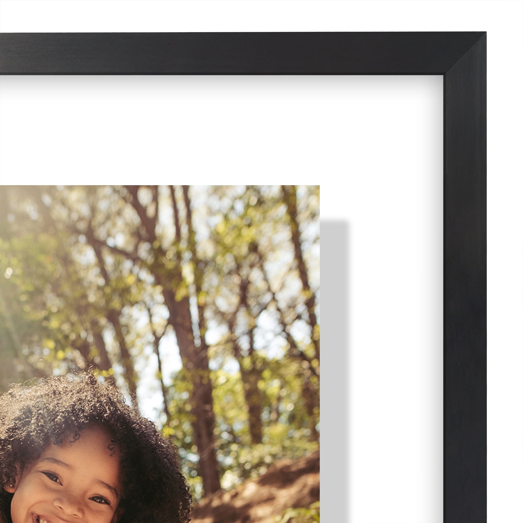 Americanflat 8x10 Picture Frame with Shatter-Resistant Glass 2 Pack Aluminum Floating Display Photo - Black