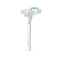 thumbnail image 3 of Angara Natural 0.17 Ct. Aquamarine Three Stone Ring in 14K White Gold for Women (Ring Size: 3), 3 of 9