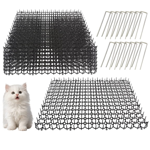 VEGCOO 8 PCS Cat Scat Mat – 16.9"x13.8" Network Cat Deterrent Mat for Indoor & Outdoor Use