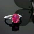 thumbnail image 4 of Gem Stone King 925 Sterling Silver Ring Created Ruby Moissanite (3.03 Cttw), 4 of 5