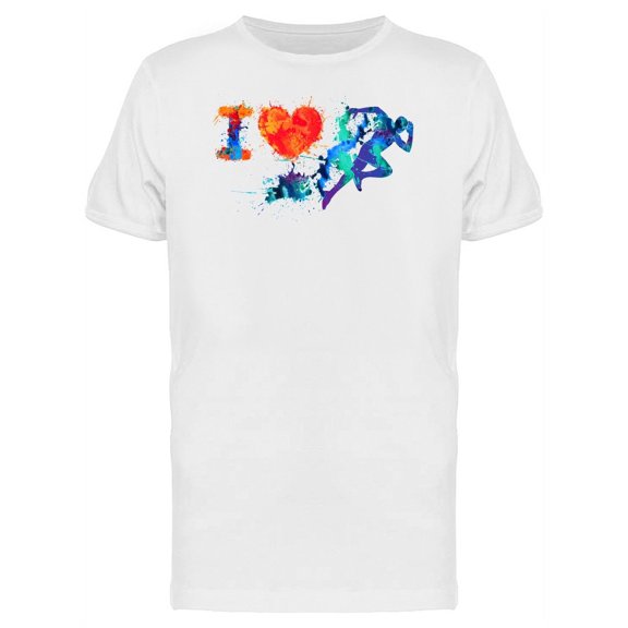 I Love Run Symbol Splash Paint Tee Men's -Image by Shutterstock