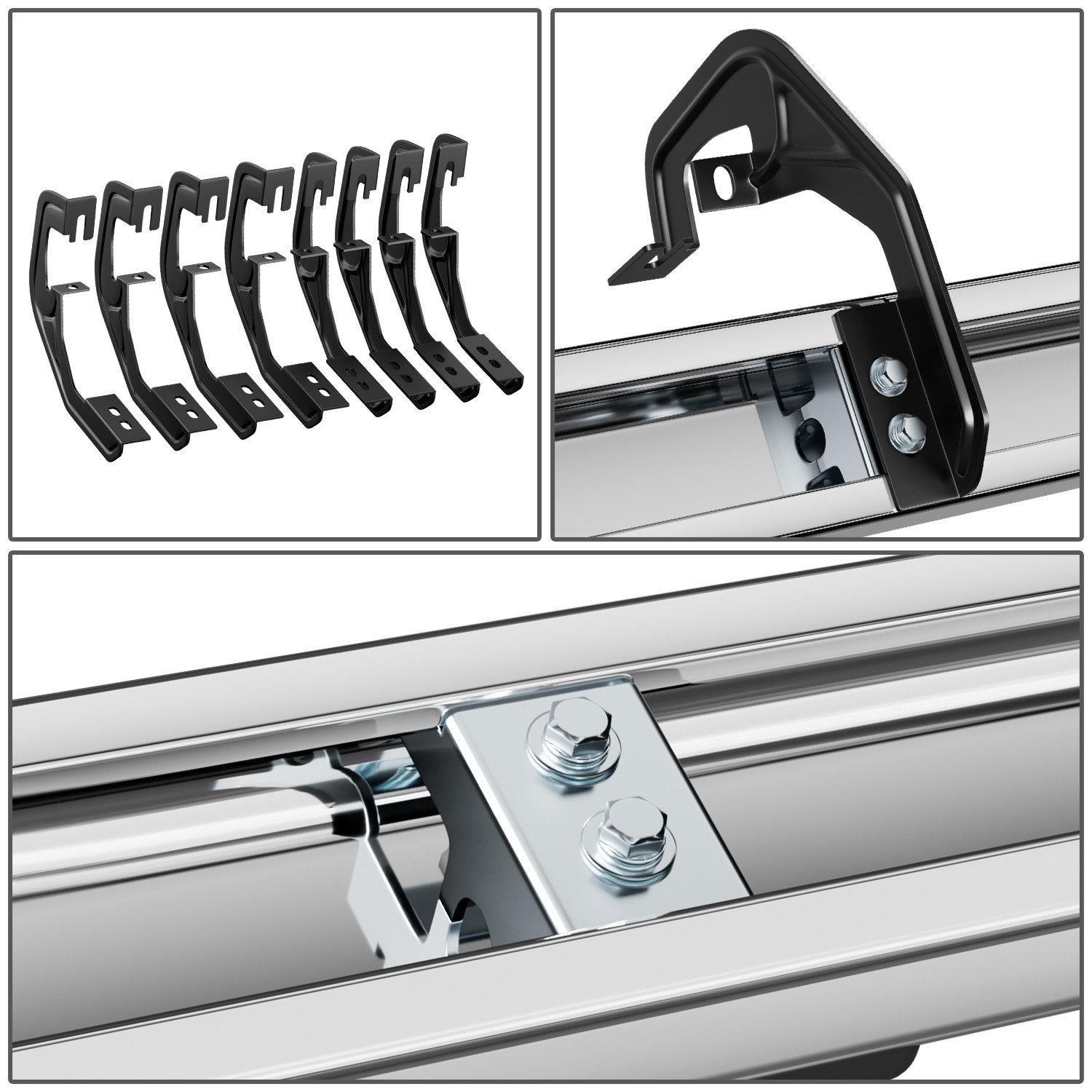 DNA Motoring For 07-19 Chevy Silverado GMC Sierra Crew Cab 5" Side Step Nerf Bar Running Boards