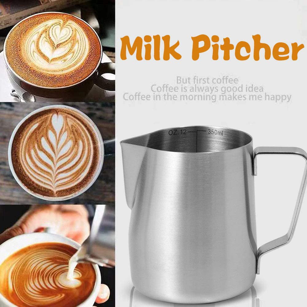 HOMEMAXS 1PC Milk Pitcher Rust-proof Jug for Coffee Espresso Cappuccino Latte 