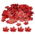 thumbnail image 1 of Unique Bargains 1.2" Red Artificial Maple Leaves, 60g Fall Fake Leaves Faux Leaf for DIY Home Wedding, Style 1, 1 of 7