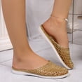 thumbnail image 2 of LTTVQM Womens Jelly Sandals Transparent Glitter Clear Closed Toe Flats Casual Lightweight Slip on Vacation Trendy Shoes Yellow 38(US-7), 2 of 5