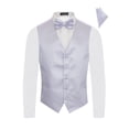 thumbnail image 1 of Men's Premium Horizontal Lines Tone on Tone Stripes Vest - NeckTie – Bow Tie - Pocket Square 4 Piece Set for Suits & Tuxedos-Many Colors, 1 of 4