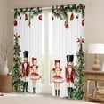 thumbnail image 2 of jejeloiu Chic Christmas Tree Blackout Curtains,Red Breey Curtains Pack of 2 (38x45 Each),Christmas Nutcraker Soldier Window Curtains For Teens,Ultra Soft Home Decor, 2 of 6