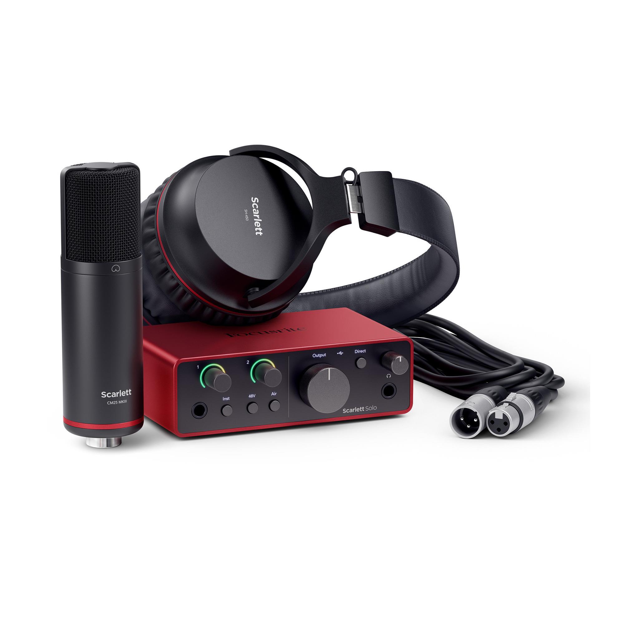 Focusrite Scarlett Solo Studio 4th Gen USB Audio Interface w/Accessories Bundle
