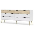 thumbnail image 4 of Pemberly Row Mordern Style 8 Drawer Wide Dresser in White and Oak, 4 of 9