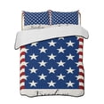 thumbnail image 2 of 4th of July Queen Size Down Alternative Comforter,Lightweight Comforter Quilt Bedding Set with Pillow Shams Independence Day American Flag Red Striped Blue Star Bed Comforter Duvet Insert 90"x96", 2 of 7