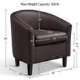 thumbnail image 5 of Yaheetech Faux Leather Accent Arm Chair For Living Room, Espresso, 5 of 9