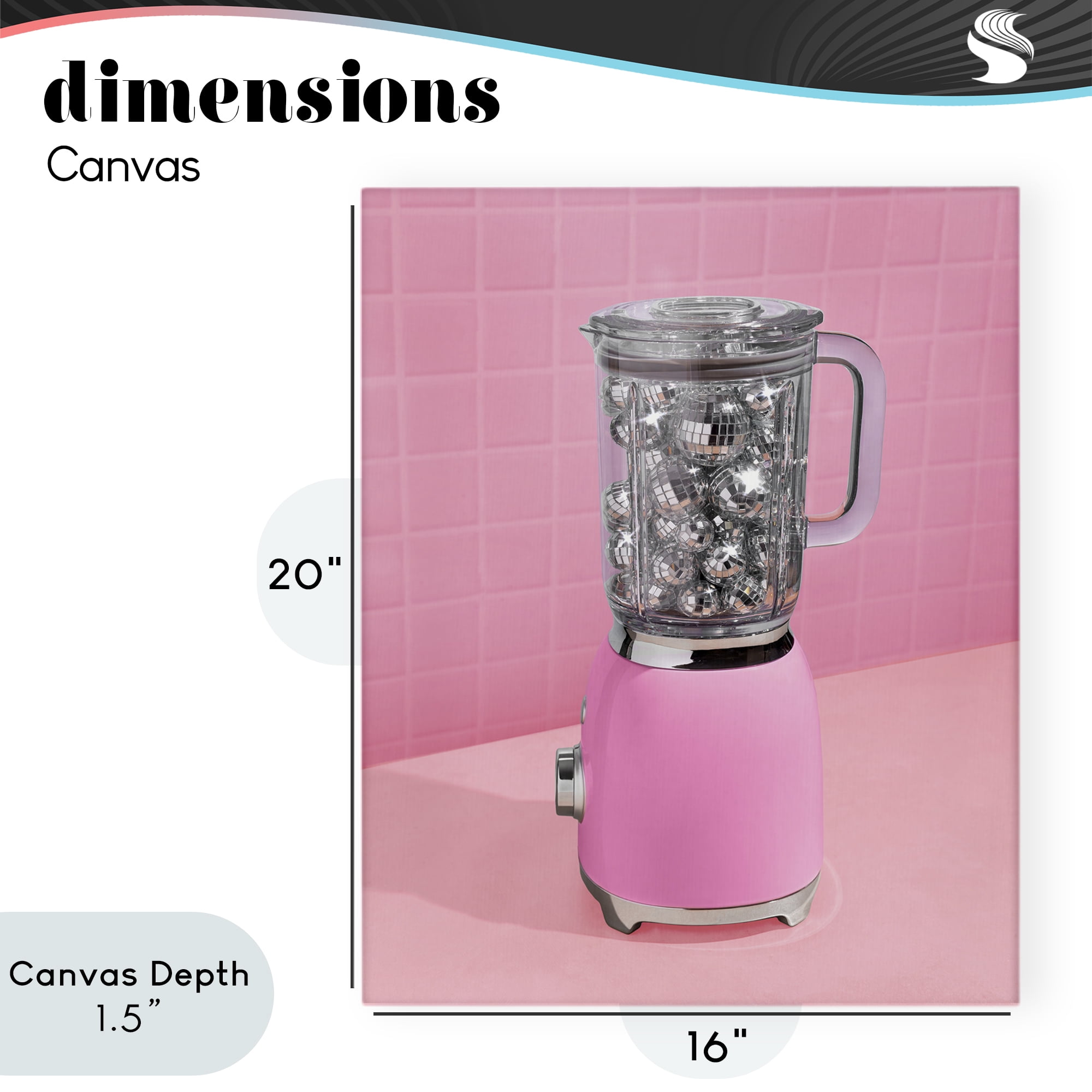 Stupell Industries Disco Drink Blender over Pink Canvas Wall Art, design by LISH Creative
