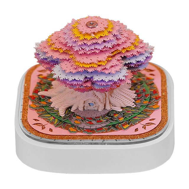 Panoramic Multicolor Paper Sculpture Desktop Calendar Ornament Decorative for Home