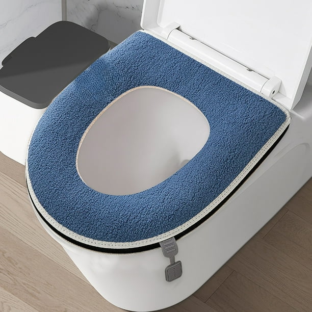 Thickened Toilet Seat With Carrying Handle Complete Coverage Winter Warm Household Toilet Seat Removable Waterproof Toilet Seat