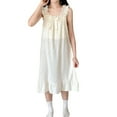 thumbnail image 1 of MeetoTime Nuisette en Coton pour Femme Imprimée Sans Manches Jupe en Dentelle Tenue d'Intérieur, 1 of 2