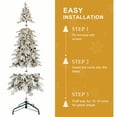 thumbnail image 4 of Snow Flocked PE/PVC Christmas Tree with Pine Cones – 6ft/8ft/9ft Artificial Tree, Pre-Lit LED or Unlit, Metal Stand, 4 of 8