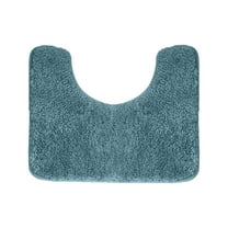 Arestory Luxury Toilet Rugs U-Shaped 20x20, Extra Soft and Absorbent Microfiber Bathroom Rugs, Non-Slip Plush Shaggy Bath Mat, Machine Wash Dry, Contour Bathroom Mats for Toilet Base, Light Blue