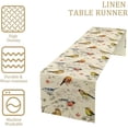 thumbnail image 3 of Flower Birds Table Runner Nature Themed Winter Birds on Branches,Watercolor Pine Tree Tabletop Setting Decor for Party Dining Room Kitchen Decoration 13x72 Inch, 3 of 6