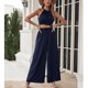 thumbnail image 2 of Conjunto de 2 piezas para mujer, cuello halter, cintura elástica, pantalones de pierna ancha, conjunto de camiseta sin mangas, 2 of 8
