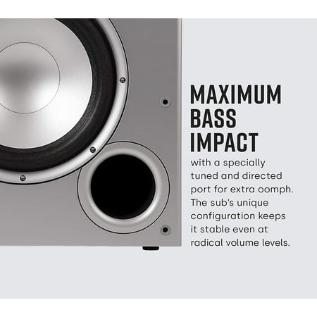Polk Audio - PSW10 10" Powered Subwoofer, 100W Peak Power, Compact Design, Easy Setup with Home Theater Systems - Black