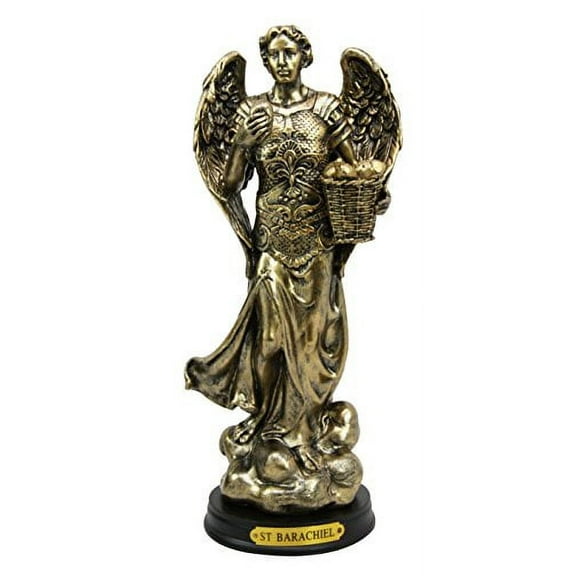 8.25" Tall Catholic Church Saint Archangel Barachiel Breaking Bread Decorative Figurine