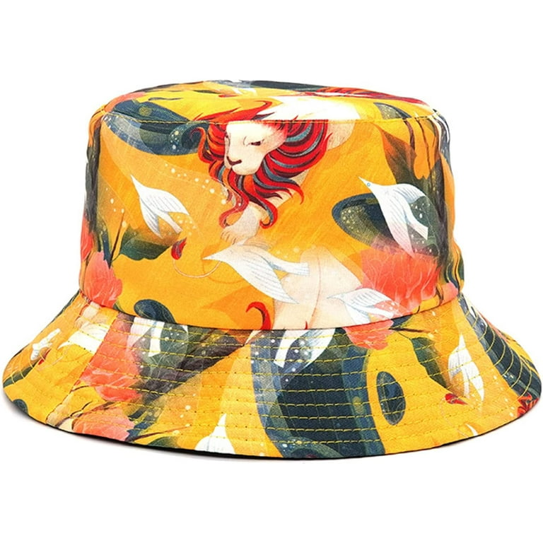 Colorful CoCopeaunts Men Seasons Adults Bucket Fisherman Windproof Basin Unisex Sunscreen Hat Four Graffiti Outdoor Hat Hats for