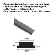Flexible Magnetic Strip Insert for Framed Swing Shower Doors - 75" long