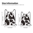 thumbnail image 2 of Honeii Cow Skin 2 Print Drawstring Backpack,Drawstring Bags String Backpack Gym Cinch Sack Backpack Sport Bag Draw-Medium, 2 of 6