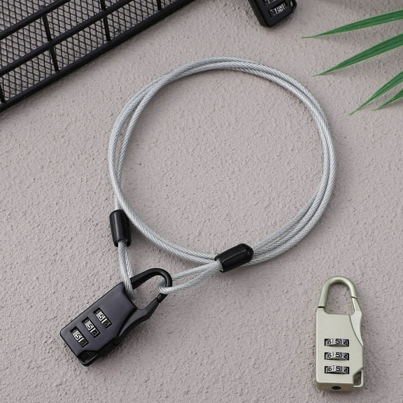 Niceauty 1 Set Heavy Duty Cable Chain Cable Lock 304 Stainless Steel Securing Bicycles Silver