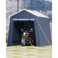thumbnail image 1 of Bingirl Abri de Rangement Extérieur IDEALHOUSE - Abri d'Auto avec Porte à Fermeture Éclair Ventilée Enroulable et Fenêtres, Garage Imperméable et Portable pour Motocyclette, Vélo, Bois de Chauffage et Outils, 1 of 7