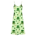 thumbnail image 4 of PNTUTB St. Patrick's Day Women's Casual Fashion Print V Neck Sleeveless Split Hem Loose Comfort Strapless Maxi Dress, 4 of 6