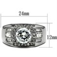 thumbnail image 2 of Luxe Jewelry Designs Men's Stainless Steel Tapered Ring with Round CZ Stones - Size 9, 2 of 3