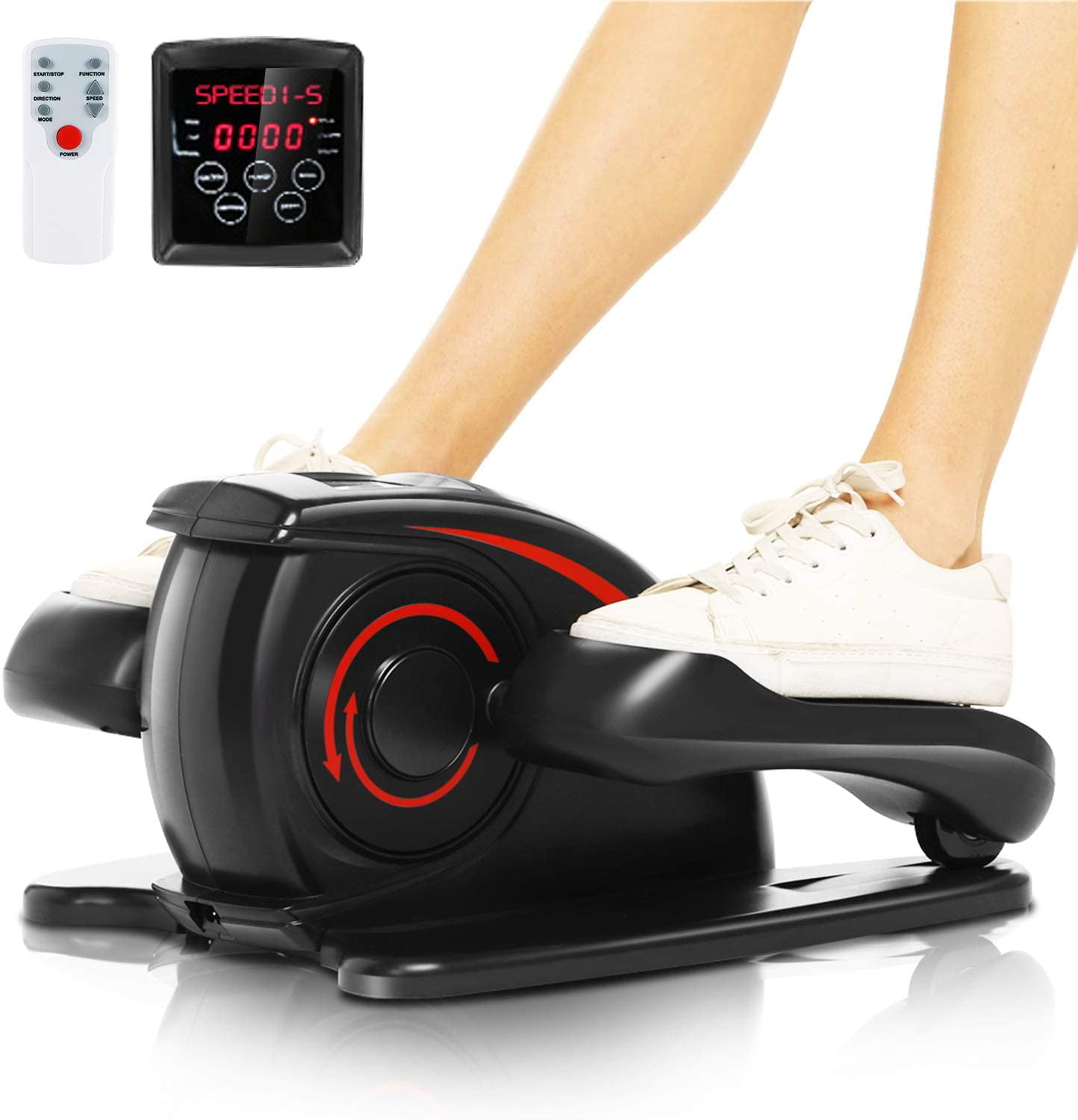 Elliptical Machines for Home Office Use Under Desk,AmyDong Stand up Elliptical Trainer with LCD Monitor Mini Exercise Bike Compact Strider Foot Leg Pedal Exerciser Stepper for Small Space 