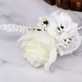 thumbnail image 4 of Guardurnaity Ramillete de flores artificiales para baile de graduación, hecho a mano, muñeca multicolor, flores, adorno, ojal, novia, novio, Unisex Accesorios de disfraces Oro Guardurnaity AP018992-01, 4 of 6