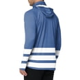 thumbnail image 6 of LTTVQM Men’s Outdoor UV Block Hooded Rash Guard Classic Two Tone Horizontal Stripe Print Built-in Full Face Cover Lightweight Cooling Boating Kayaking Shirt Royal Blue M, 6 of 6
