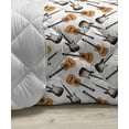 thumbnail image 3 of Guitar Down Alternative Comforter, Repeating Graphic Electric Guitars in Diagonal Order Rock Music Band Songs, Microfiber Quilt for All Season, 5 Sizes, Red Black White, by Ambesonne, 3 of 3