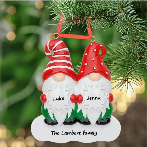 Maxora Personalized Gnomes Couple Ornament Customized Christmas Ornament Free Customize