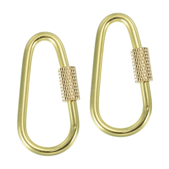 Uxcell Brass Key Ring, Screw Lock Clip Keychain Hook Holder for Keys, 2 Pack