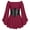 #079-Wine, variant on Girl's Halloween Dresses Above Knee Dress Long Flared Sleeve Off Shoulder Strapless Solid Color Smocked Waist Dress