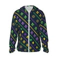 thumbnail image 2 of Uemuo Mardi Gras Strings of Beads Pattern Women's Full Zip UPF 50+ Sun Protection Hoodie Jacket Long Sleeve Sun Shirt Hiking Outdoor Performance with Pockets-, 2 of 9