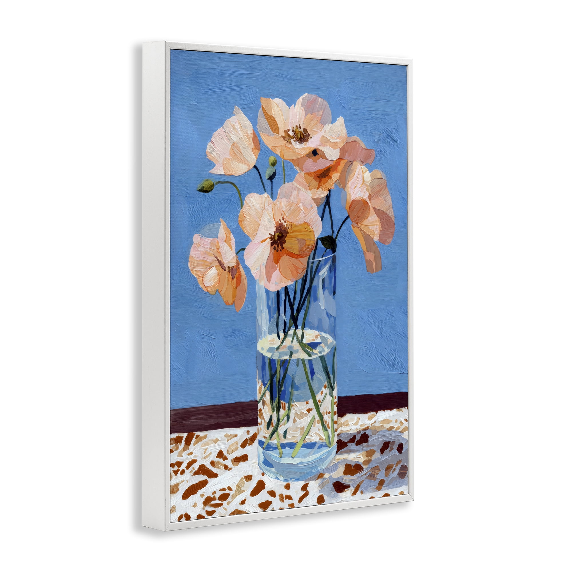 Stupell Industries Bright And Pink Poppies White Framed Giclee Art, design by Petal Prints Design