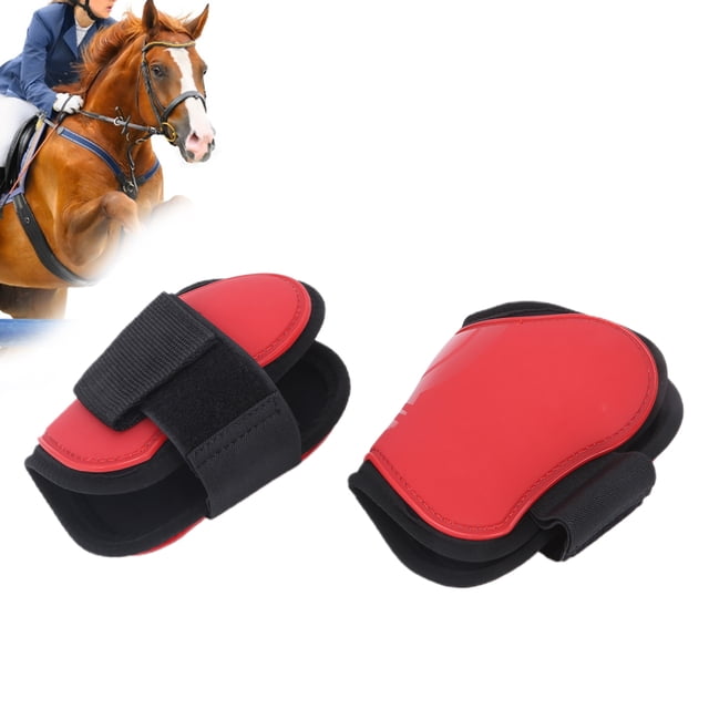 Botas para tendones de caballo, protectores de menudillo para montar a caballo, carcasa de PU, bota de protección para tendones de caballo, color rojo Hind XL